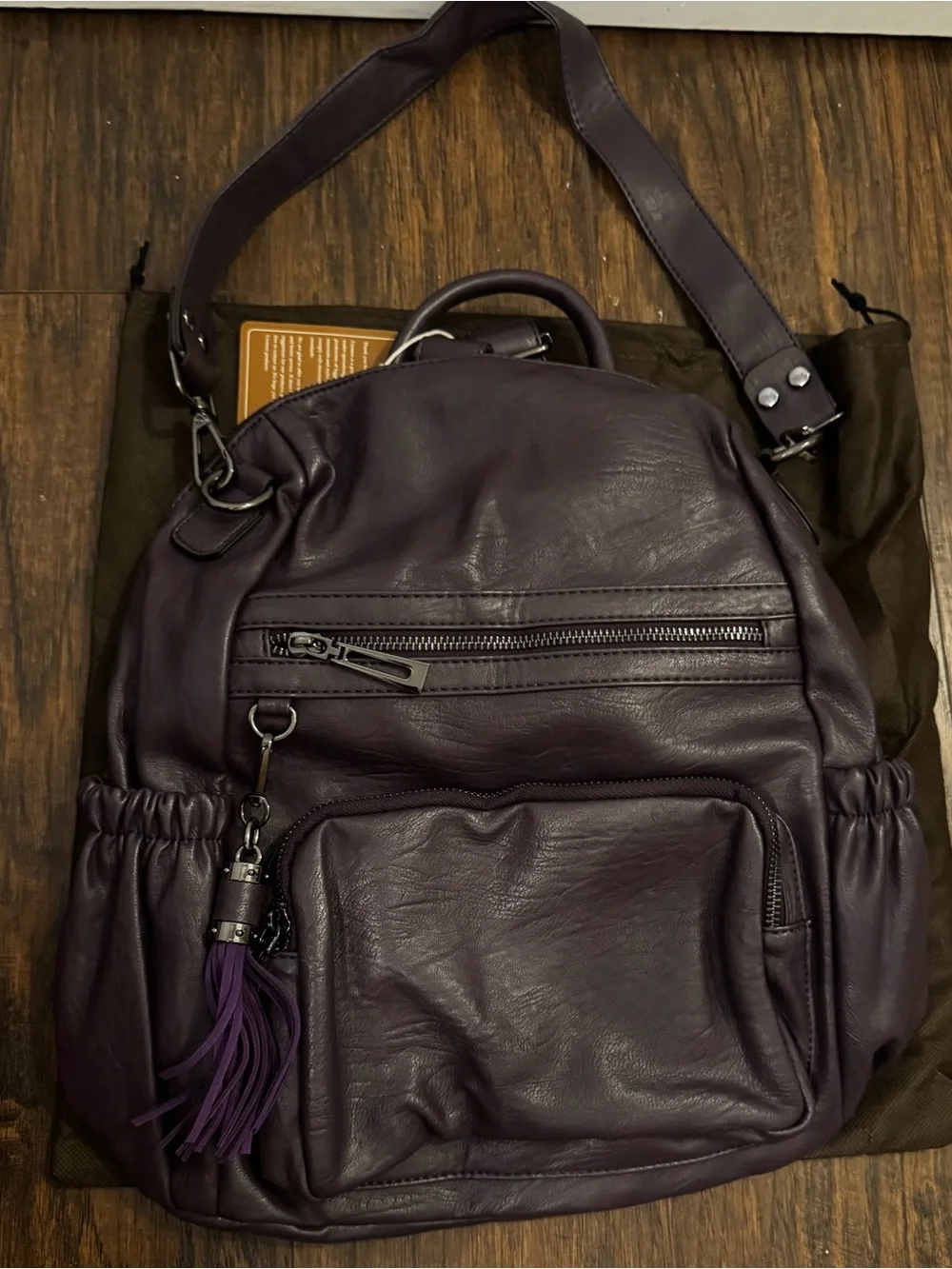 Uromee Purple Vegan Leather Backpack